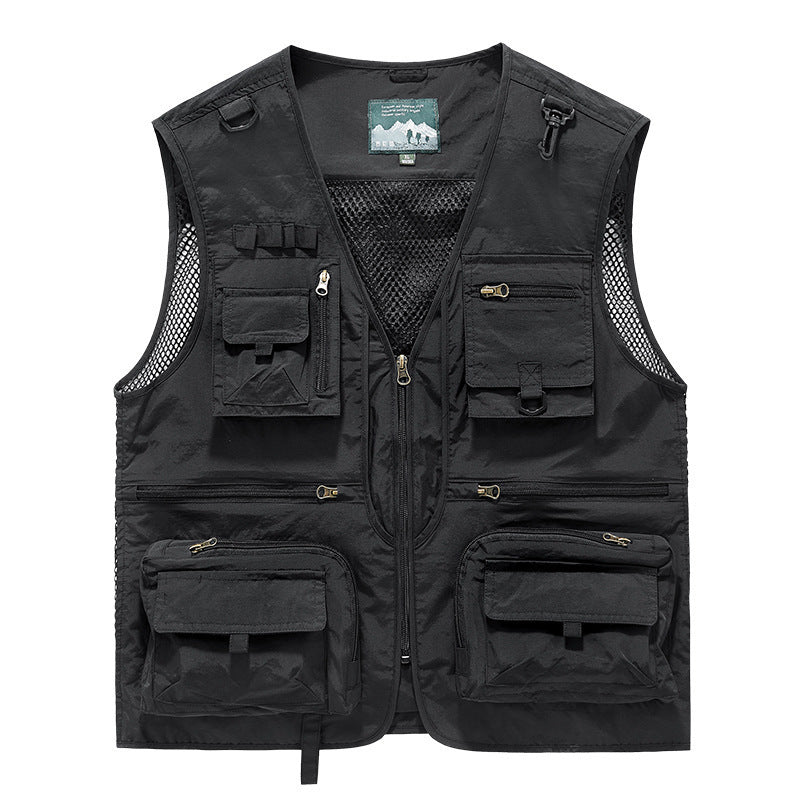 Men's Quick-Dry Mesh Outdoor Vest with Multiple Pockets