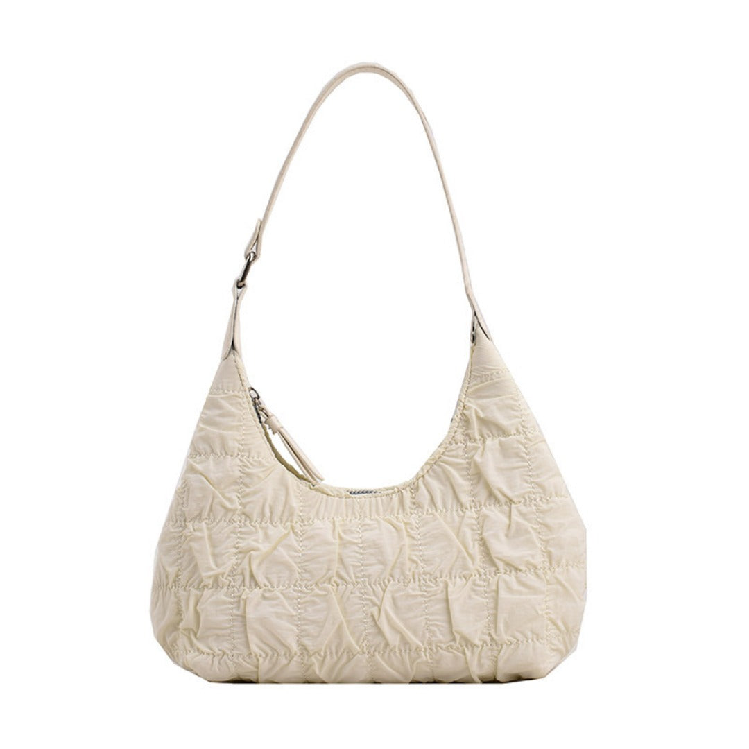 small shoulder bag cream puff bag pleated bag hobo