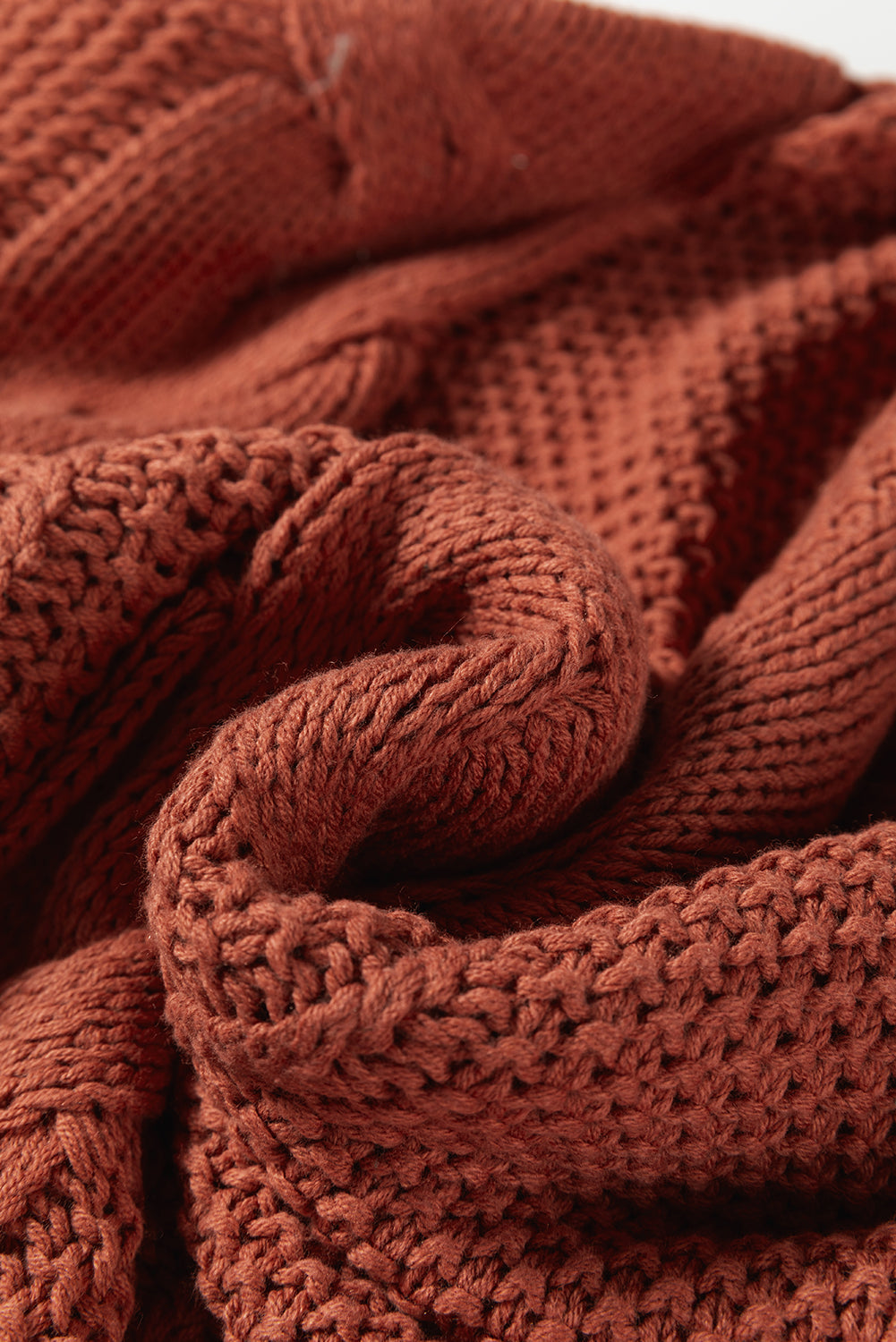 Textured Chunky Knit Long Sleeve Sweater