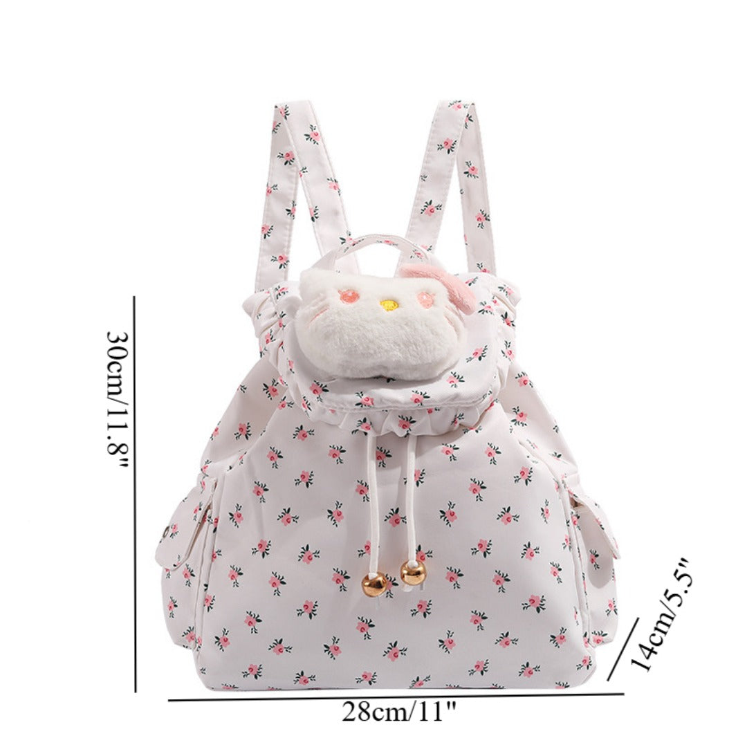 Cute small backpack for girls teens, floral canvas backpack, cute girl backpack, commuter versatile school bag for girls