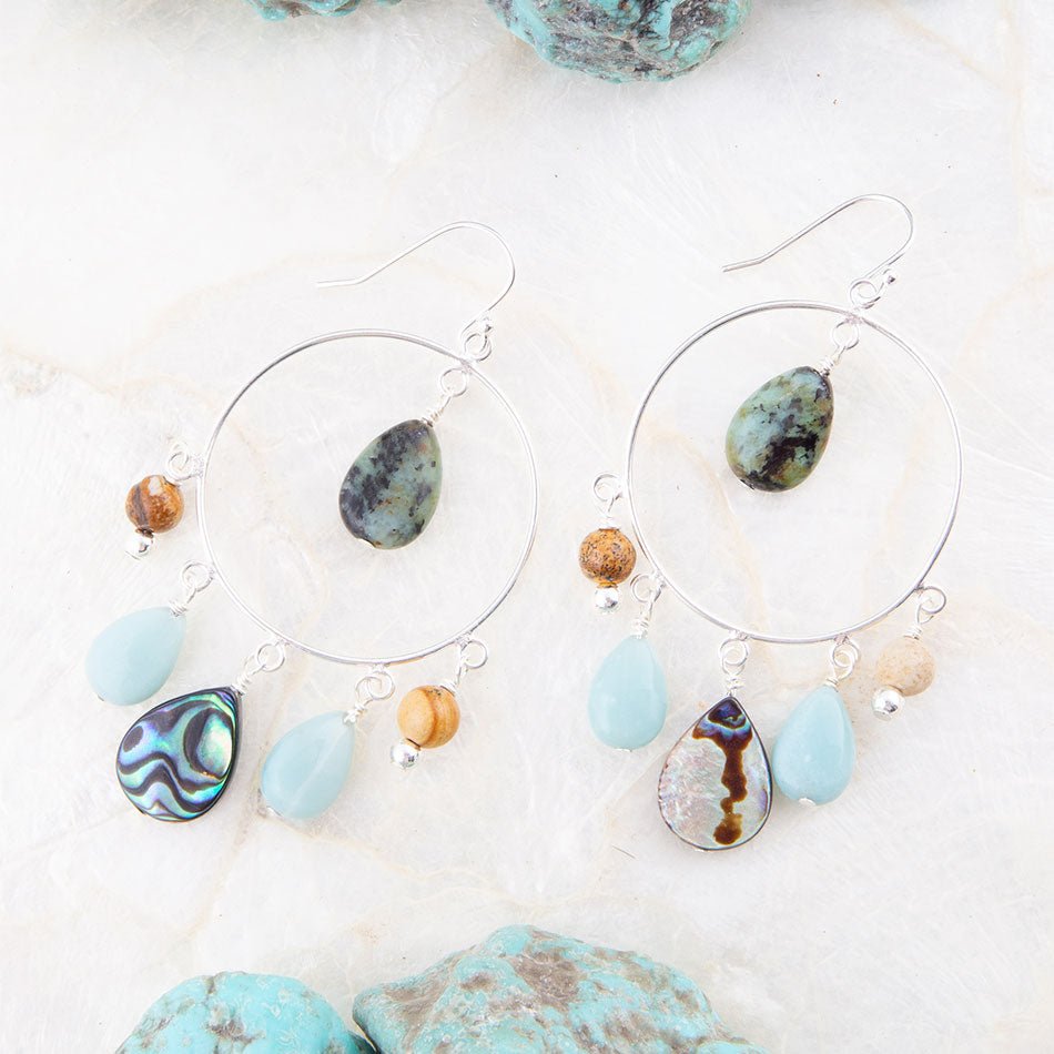 Ajo Abalone Sterling Silver Circle Earrings