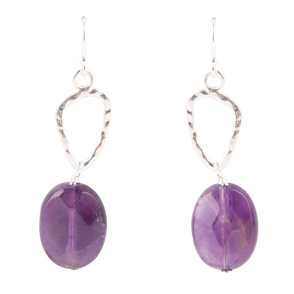Amethyst and Sterling Silver Drop Earrings