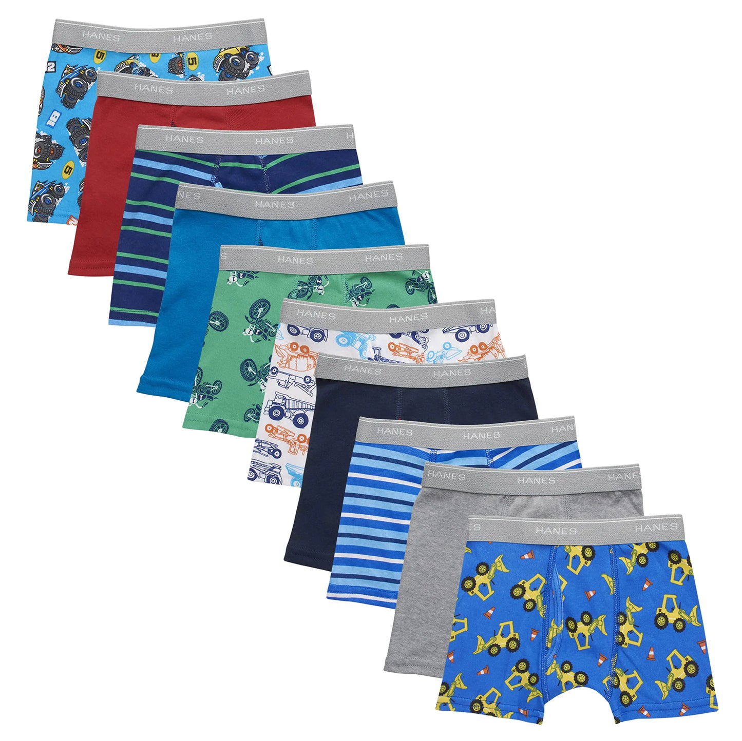Hanes boys And Toddler Underwear, Comfort Flex and Comfortsoft Boxer Briefs, Multiple Packs Available pack of 10 2T-X-Large Days of Week Assorted - 7 Pack - # BOAA11410005