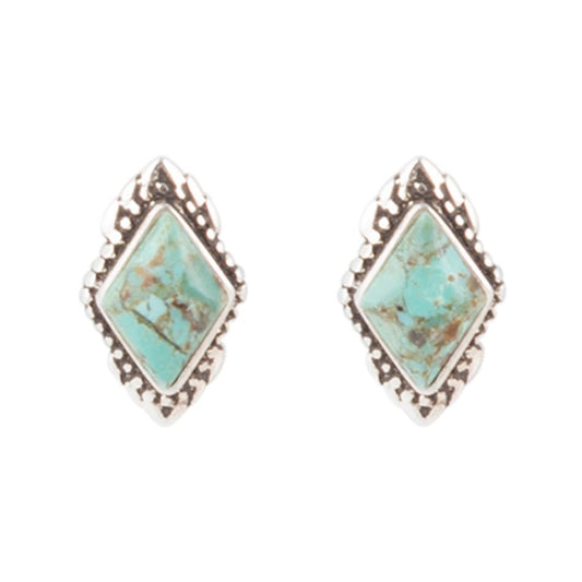 Anemone Petite Turquoise and Sterling Silver Stud Earrings