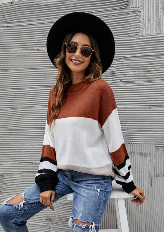 Color Block Oversized Sweater