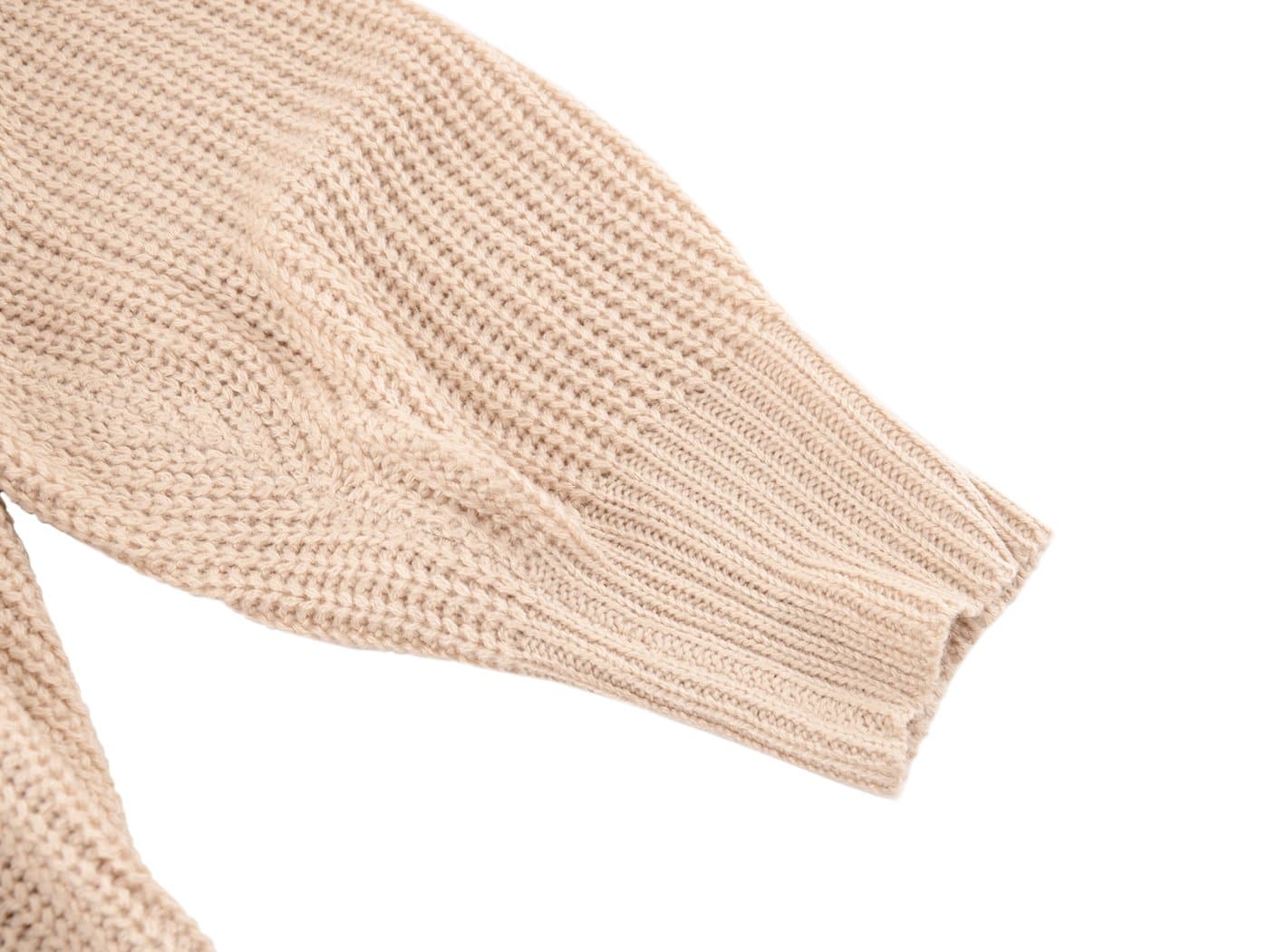 Women Lantern Sleeve Cardigan Button Down Open Front Knit Sweater Coat