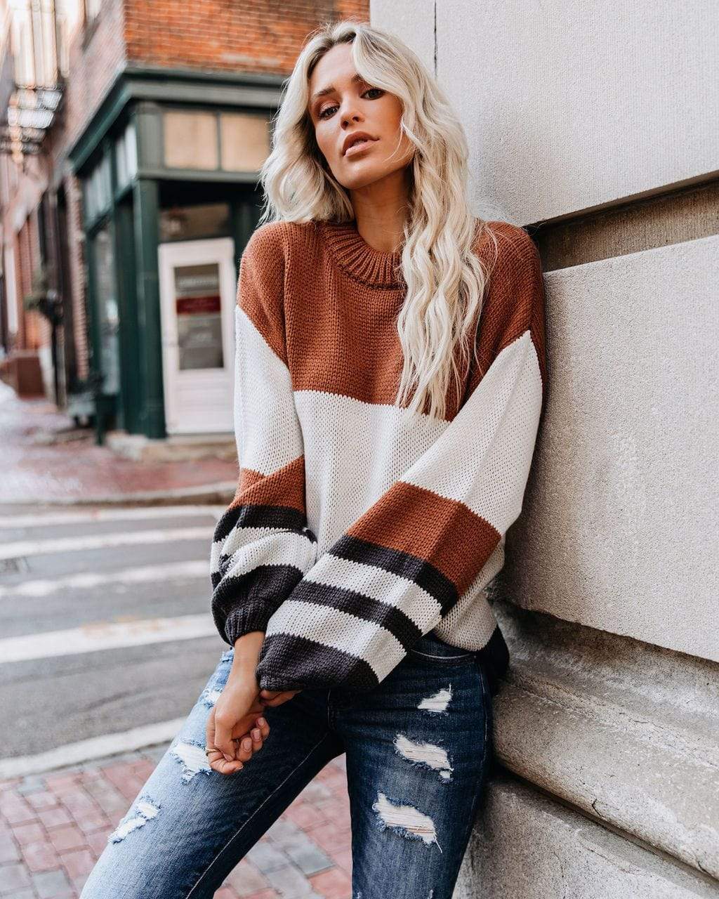 Color Block Oversized Sweater