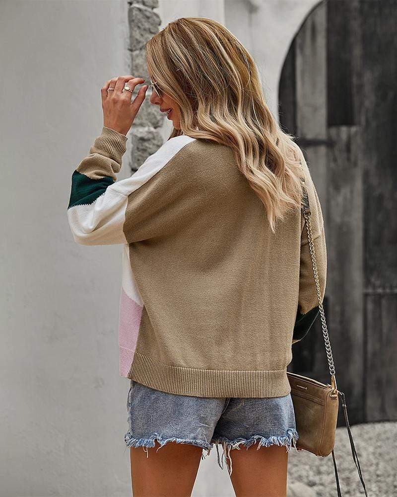 Color Block Relaxed Sweater