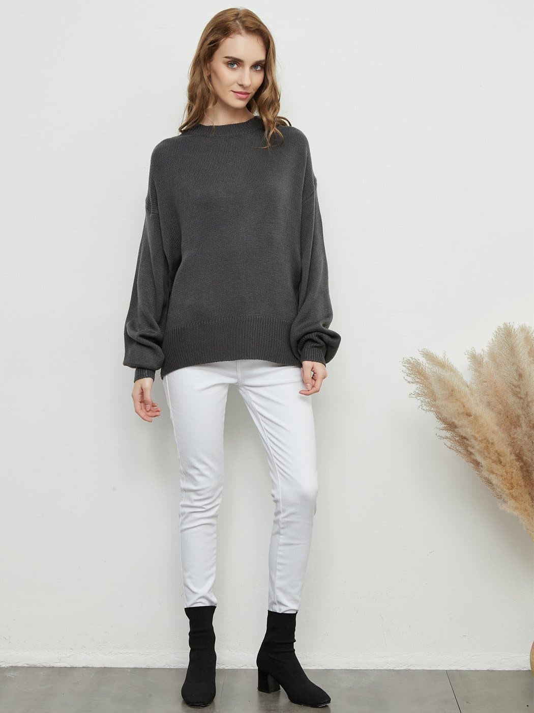 Love Tie Puffed Sleeve Sweater