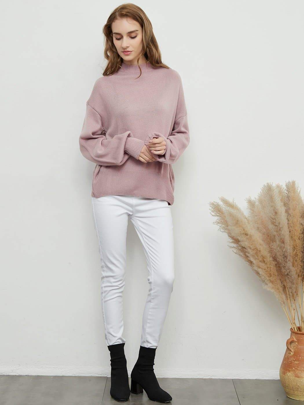 Love Tie Puffed Sleeve Sweater
