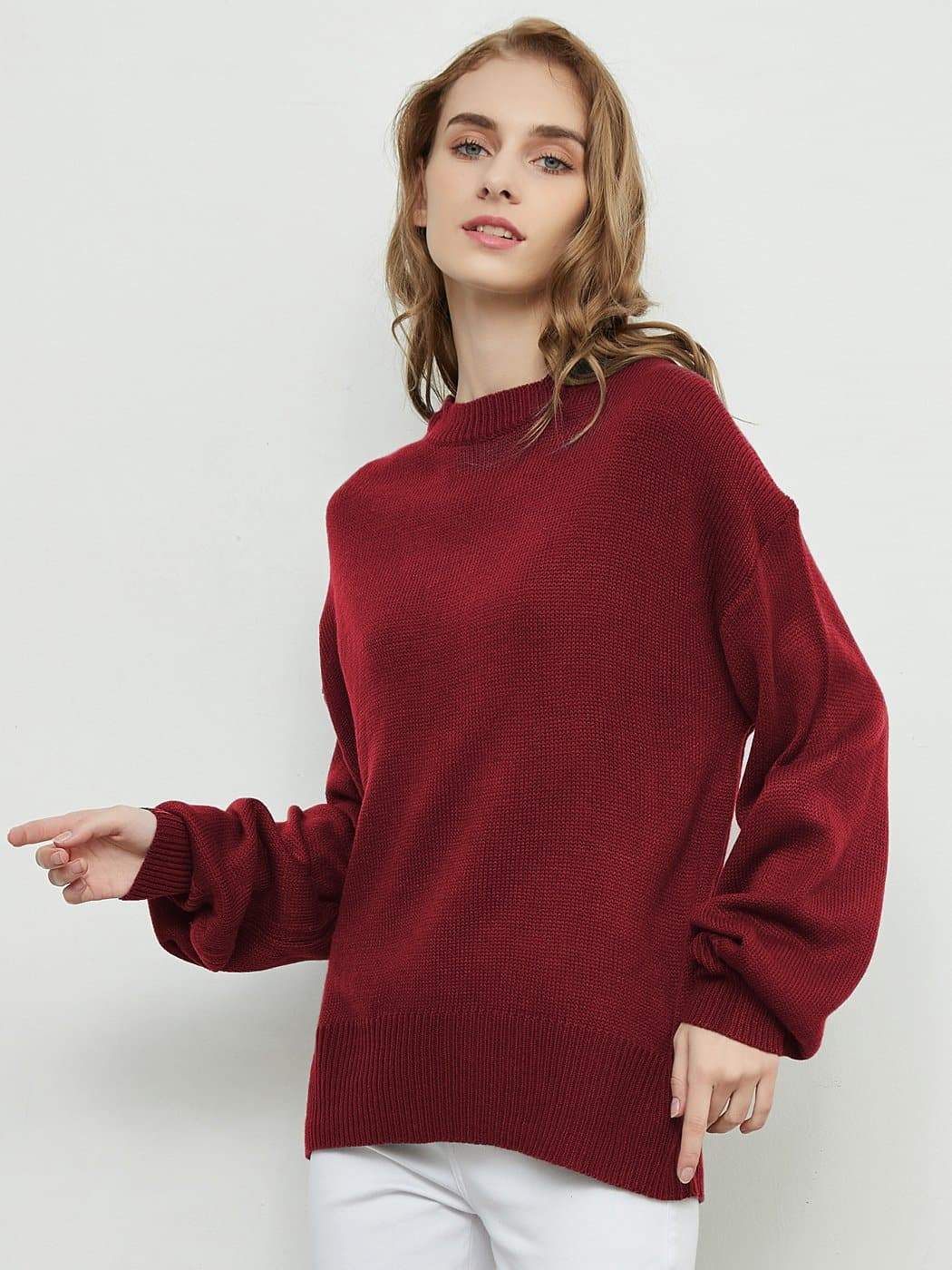 Love Tie Puffed Sleeve Sweater