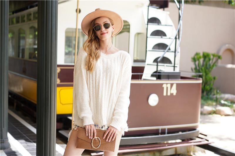 Soft Knit Tassel Hem Sweater