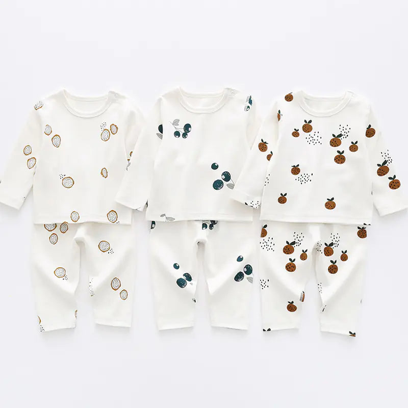 Cute Long Sleeve Cotton Pajama Set for Kids _ # BAAA81810023