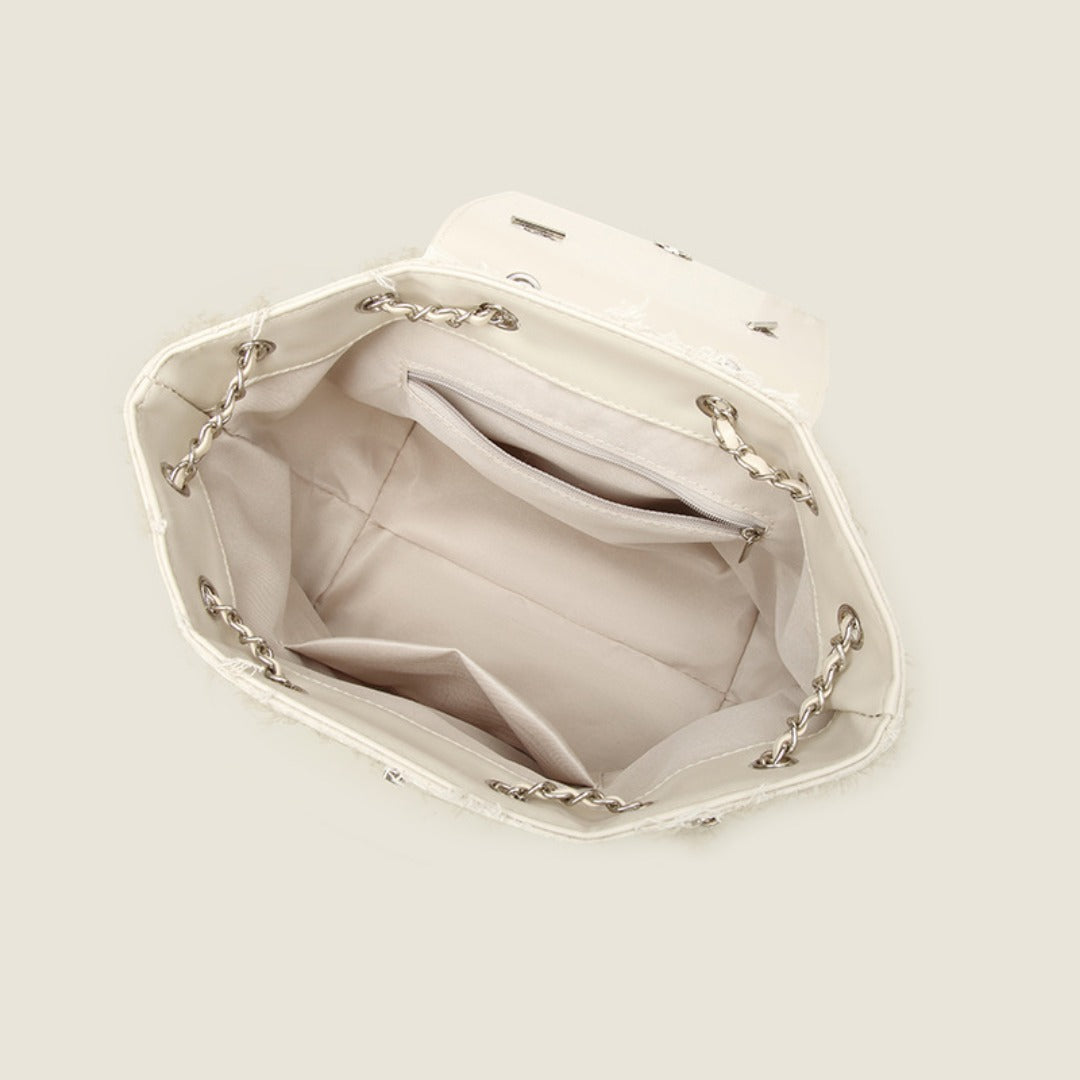 Backpack purse for women, design fashion casual chain backpack, small shoulder backpack