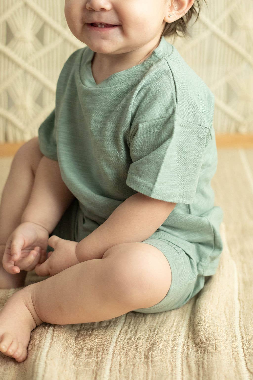 Checkered Short Sleeve Baby Lounge set