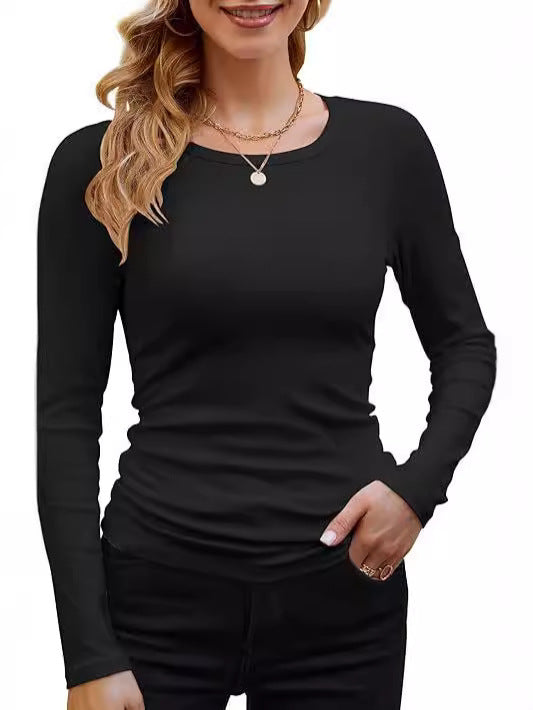 Womens Ribbed Long Sleeve T-Shirt