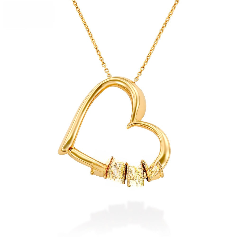 Heart-shaped engraved love charm necklace