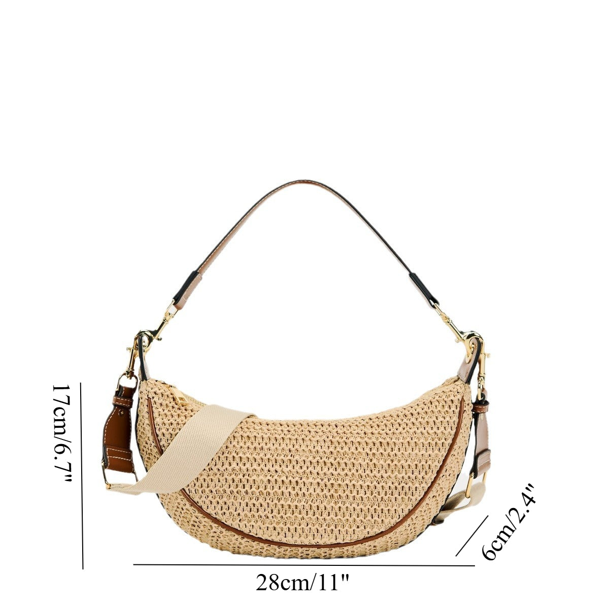 Chic Summer Female Hobo Bag – Fashionable Versatile Shoulder Crossbody Bag, Elegant Small Hand Woven Armpit Bag