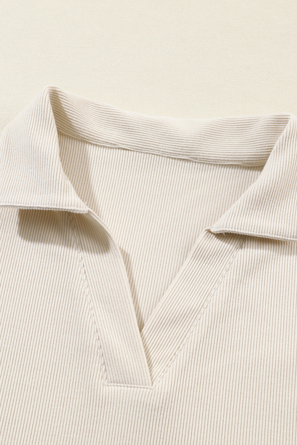 Solid Collared Pullover and Pants Set