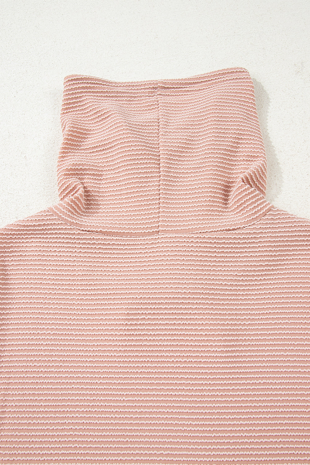 Corded Knit Drawstring Cowl Neck Top