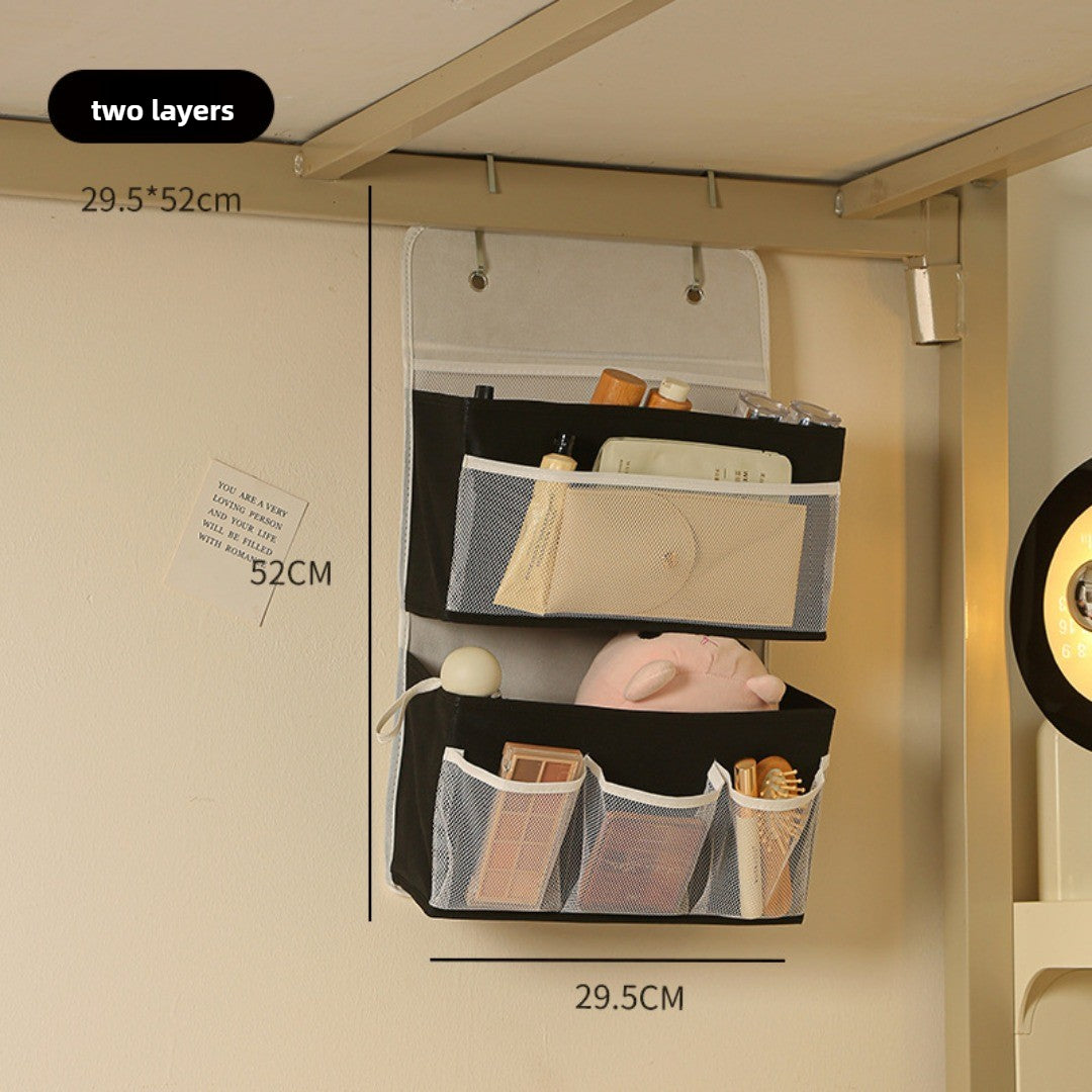 Dormitory multi-layer visual storage hanging bag foldable large-capacity item shelf wall-mounted layered hanging bag