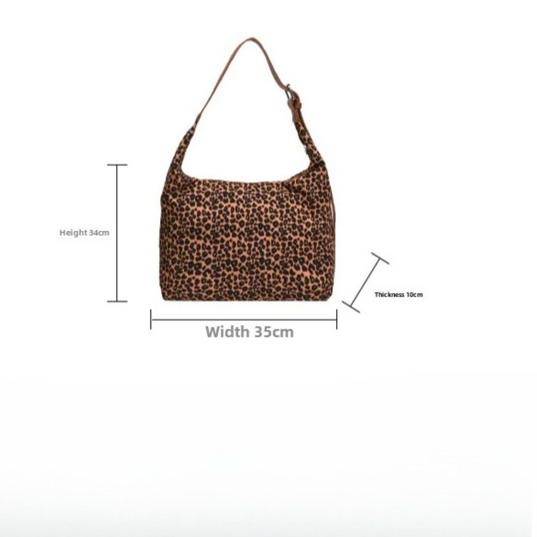 Large capacity leopard print hobo bag, tote bag women, fashion versatile shoulder bag, canvas bag leisure commuting