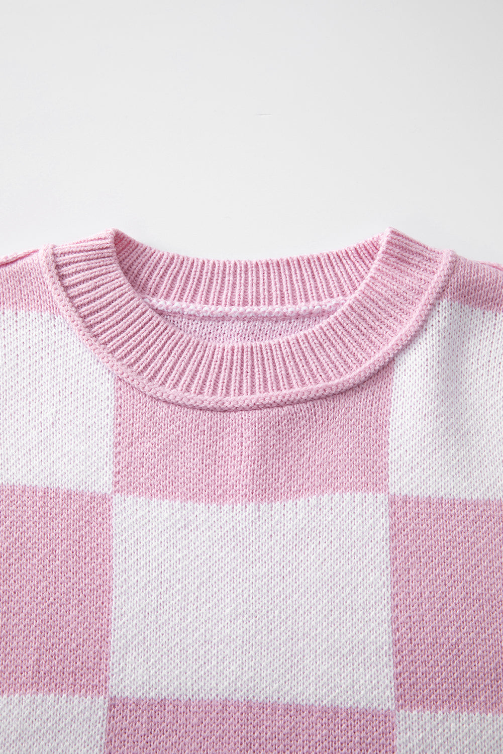 Checker Bishop Sleeve Sweater