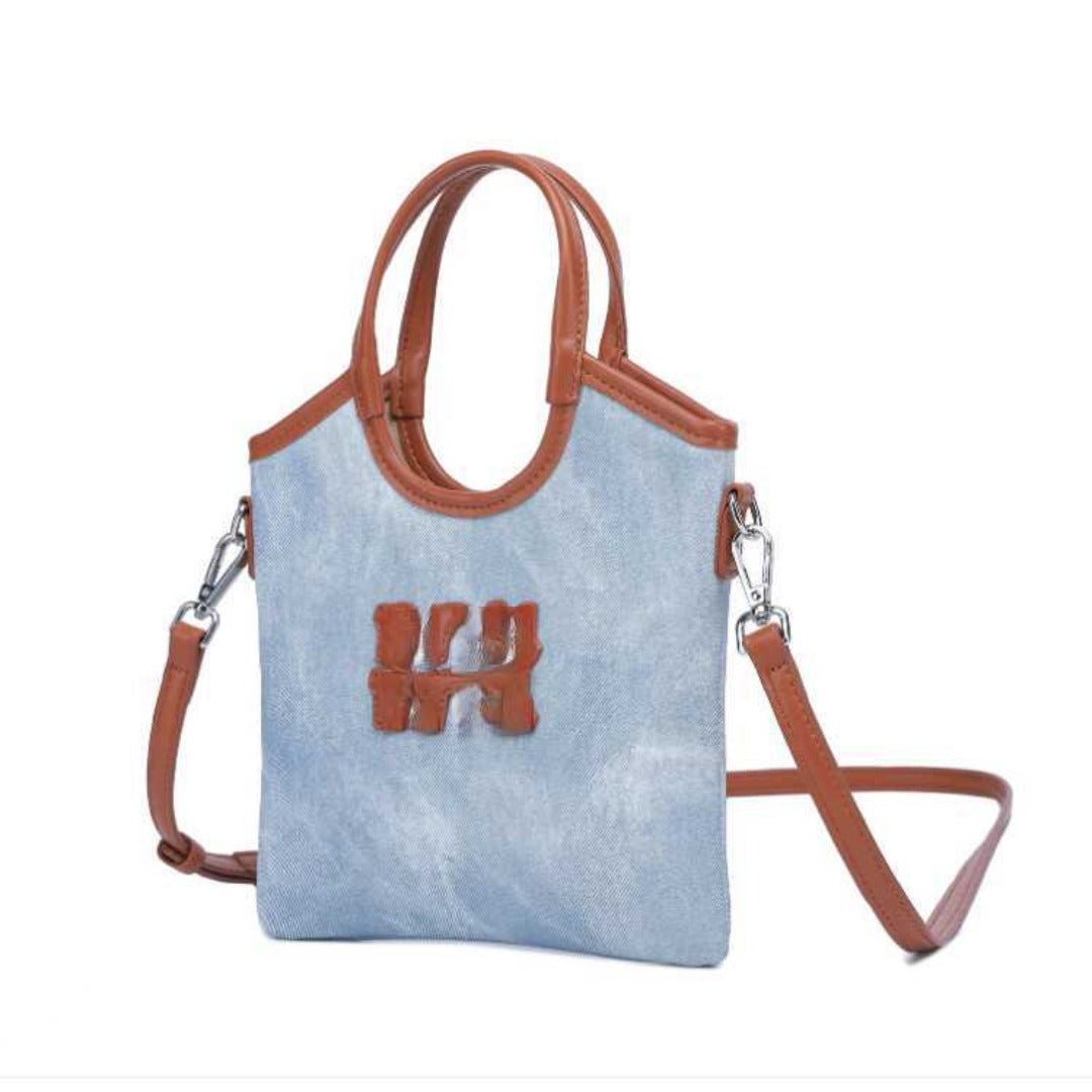 Denim Tote Bag, Women's Fashion Versatile Shoulder bag, Crossbody tote bag, Casual commuter tote bag