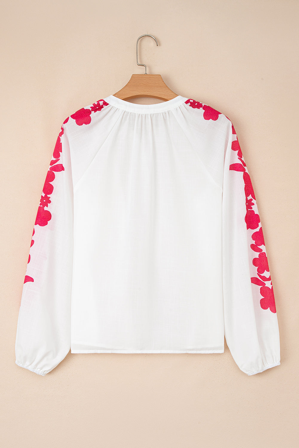 Floral Embroidered Puff Long Sleeve Shirt