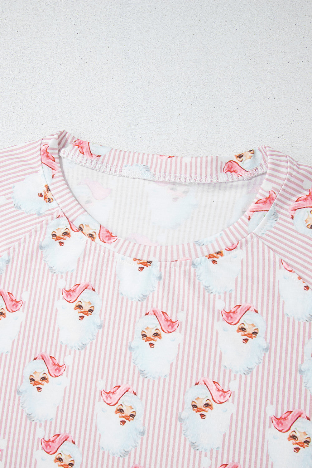 Christmas Santa Claus Stripe Top and Pants Lounge Set