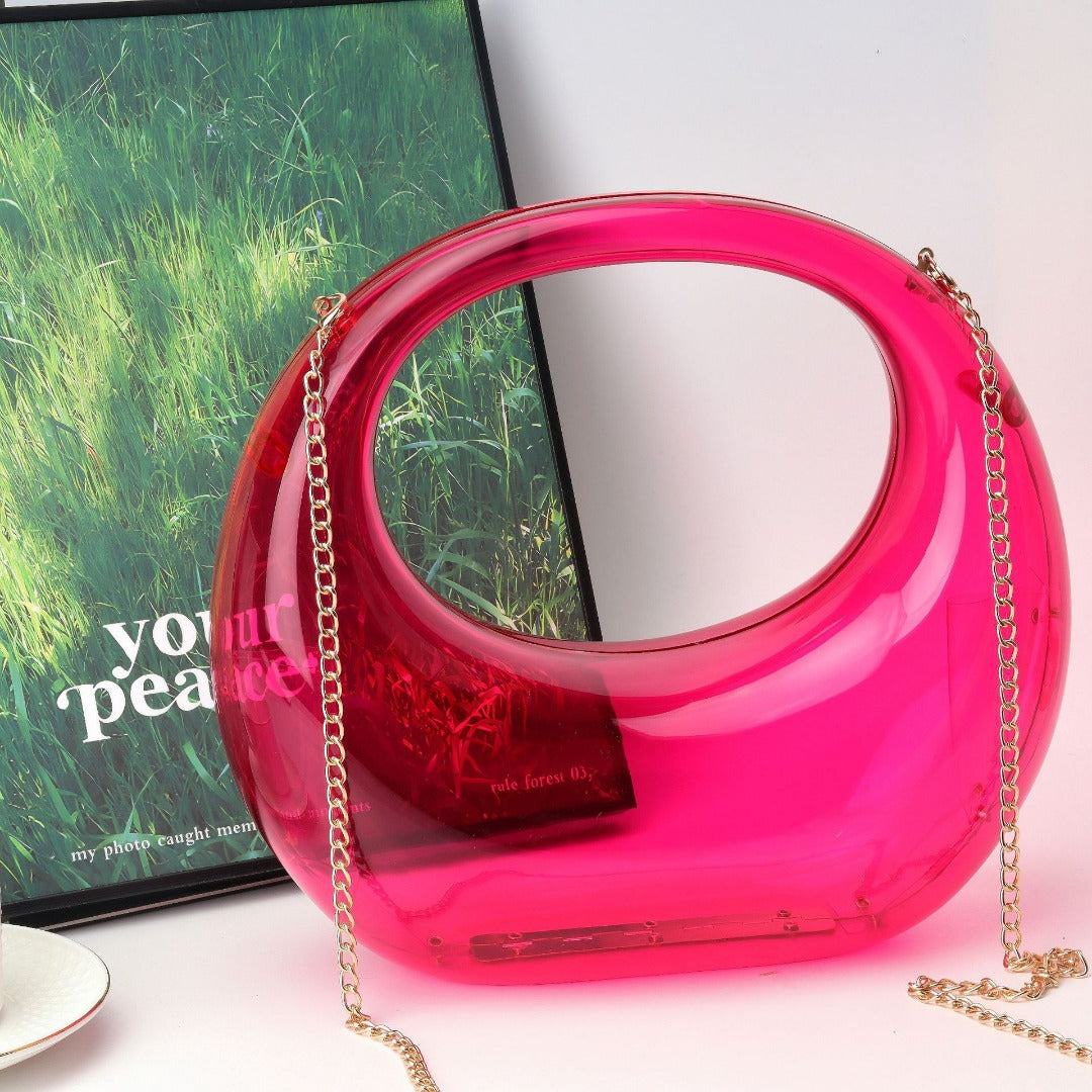 Elegant evening Bag – Gold and Silver Dinner Bag, Stylish Makeup Acrylic Bag, Perfect Prom Bag, Party Purse, and Wedding Clutch