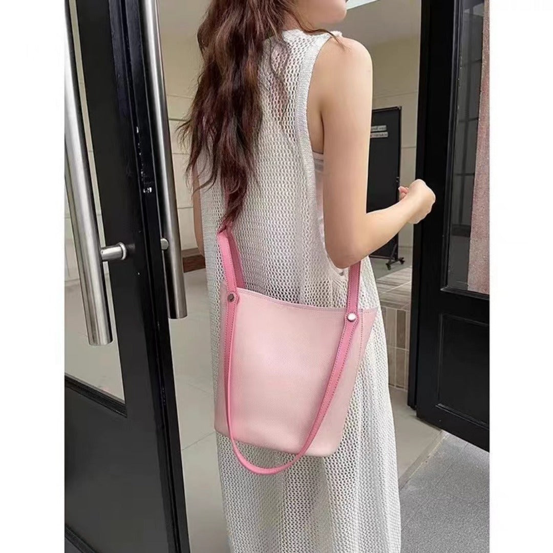 Fashion shoulder bucket bag, women pink small tote bag, women shoulder hobo tote purse