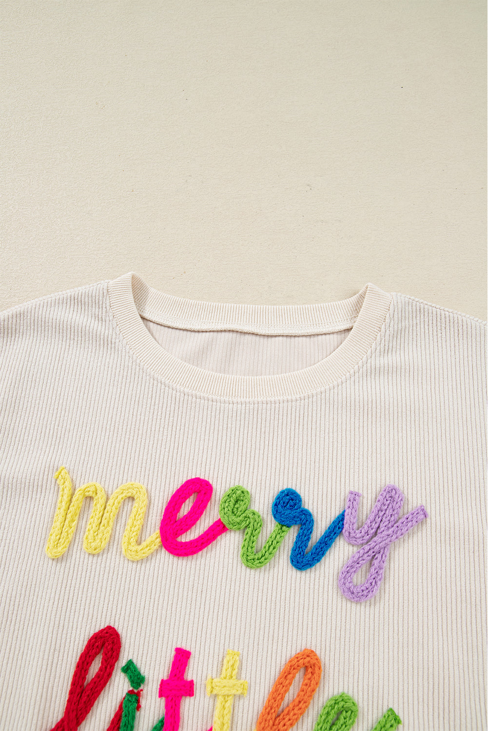 Merry Little Thing Ribbed Corduroy Long Sleeve Sweatshirt