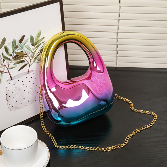 Colorful Acrylic Bag – Stylish Colored Shiny Fashion Evening Purse for Women – Elegant Clutch Purse for Formal Events, Dinner Parties, Casual Outings, and Proms