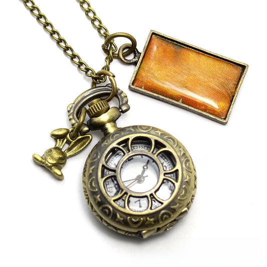 Hollow-Out Petal Pocket Watch