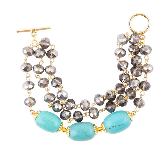 Baron Triple Strand Toggle Bracelet