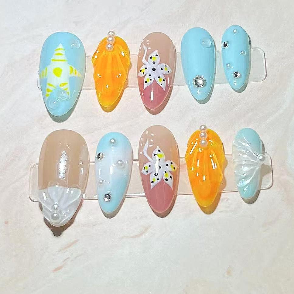 1072 Handmade Nail Wear Nail Art Reusable Press on Nails False Nails