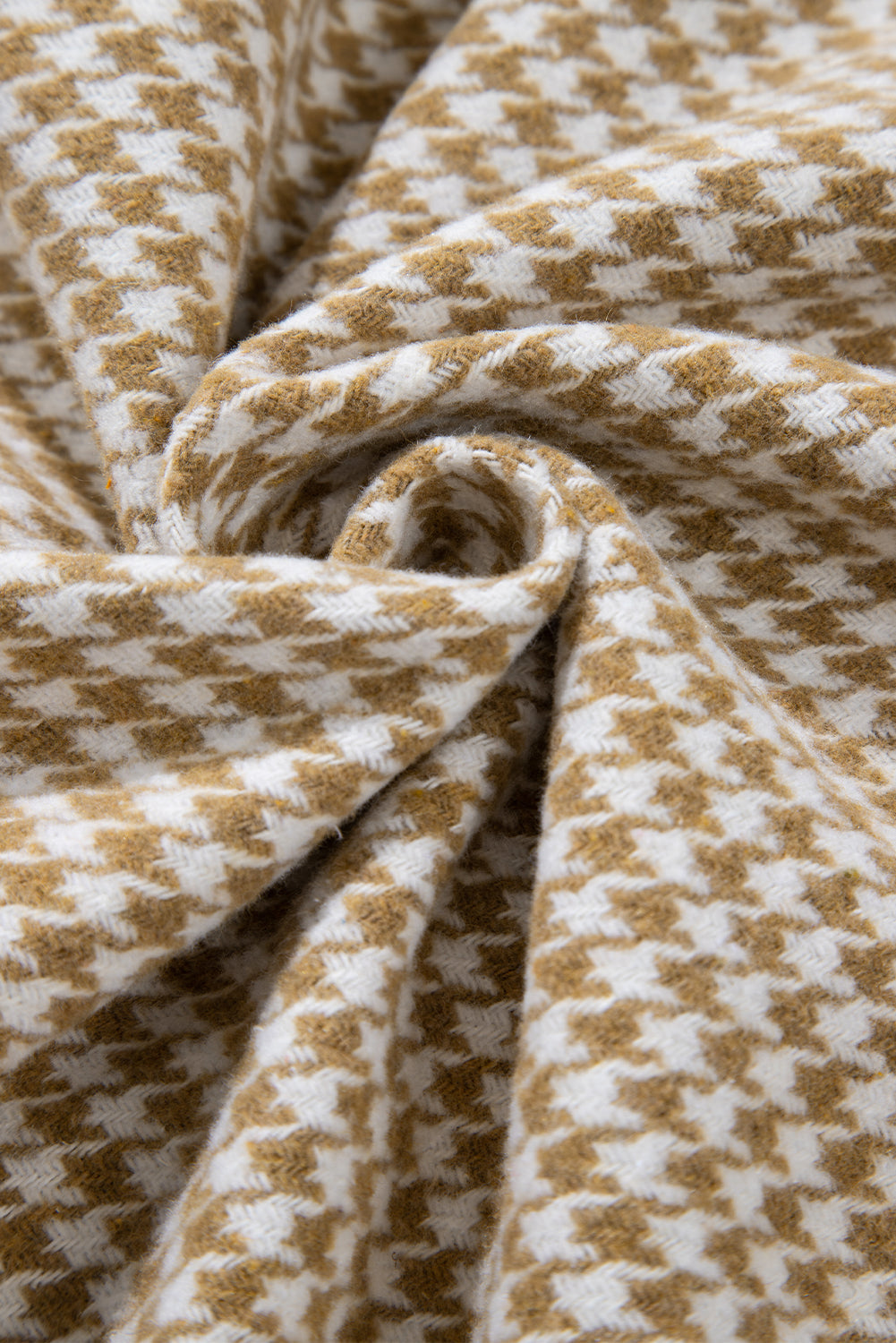 Houndstooth Colorblock Textured Patchwork Shacket