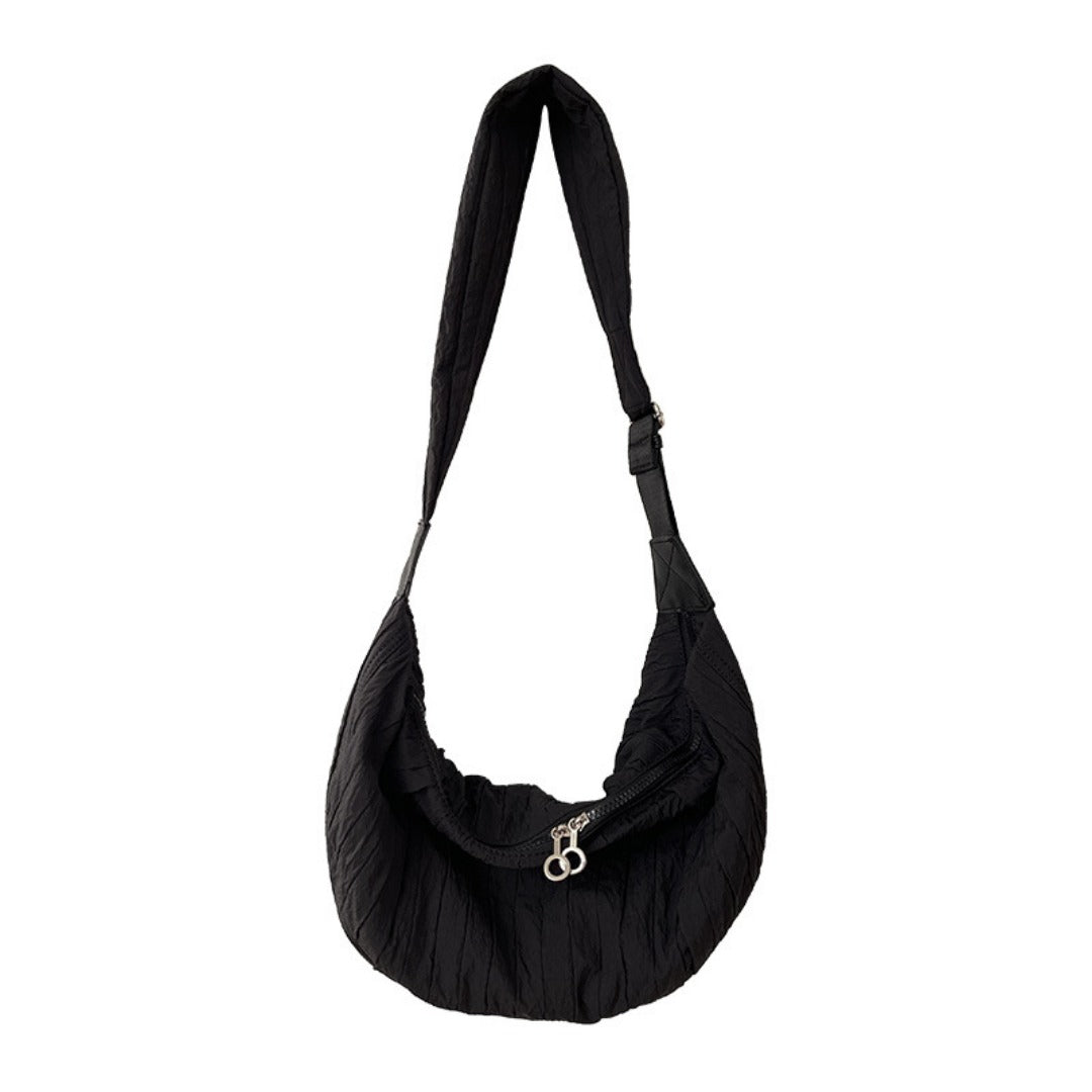 Nylon underarm shoulder crescent bag, hobo bag for women, French women underarm bag, crossbody bag lightweight