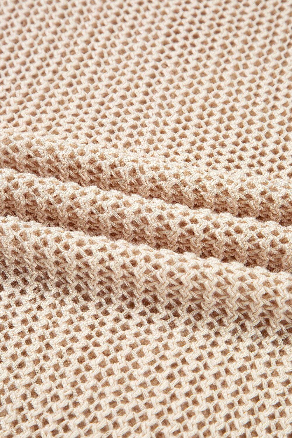 Solid Crochet Hollow-Out Sweater