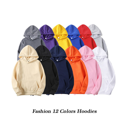 Fleece Solid Color Hoodie