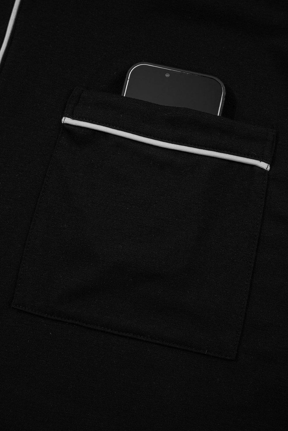 Contrast Trim Hooded Cardigan and Pants Set