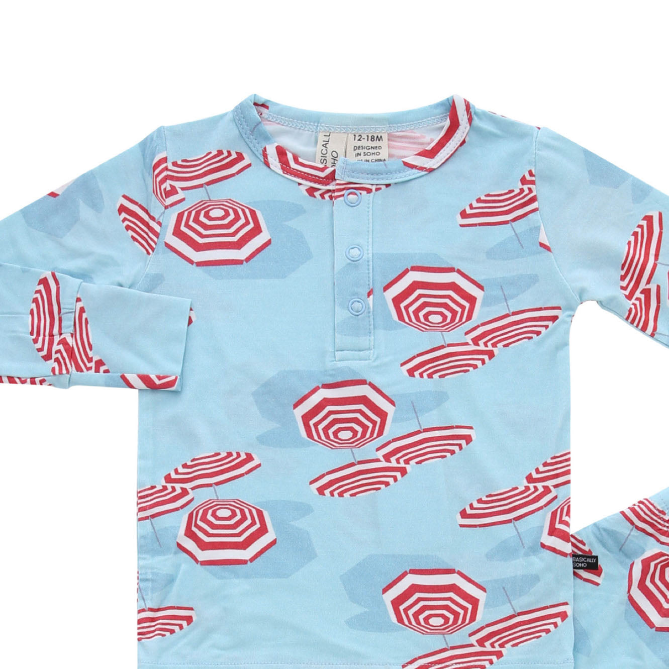 Amalfi Coast Red Beach Umbrella Two-Piece Set