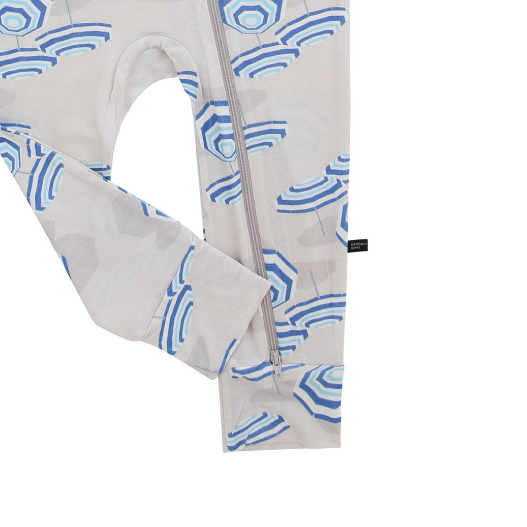 Amalfi Coast Beach Umbrella Navy Gray Zippered Romper