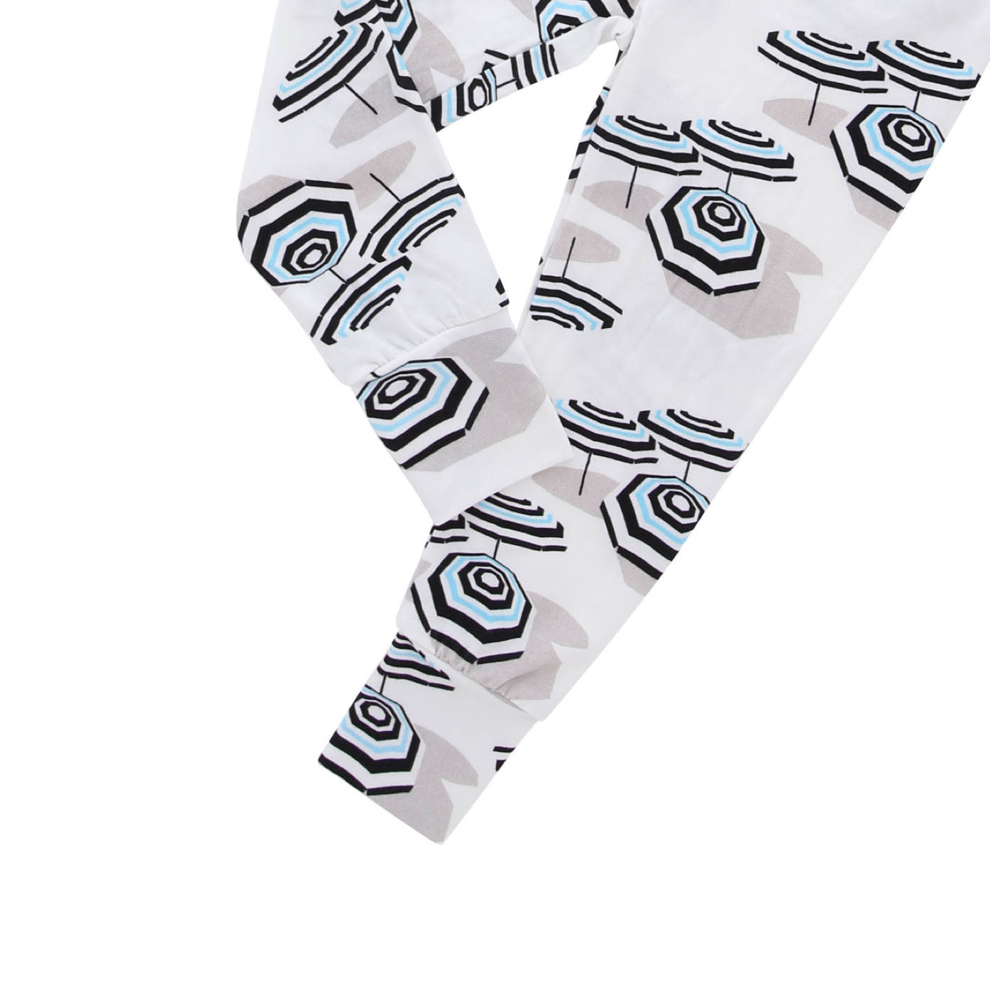 Amalfi Coast Beach Umbrella Black and White Two-Piece Set