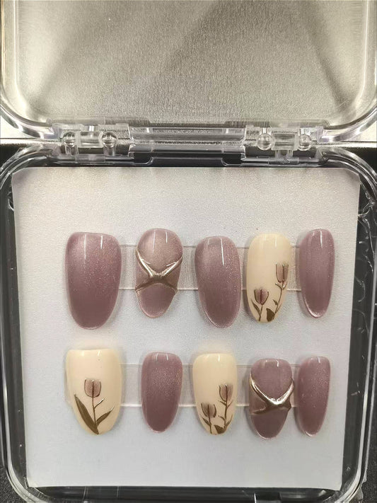 1039- Handmade press on nails fake nails removable