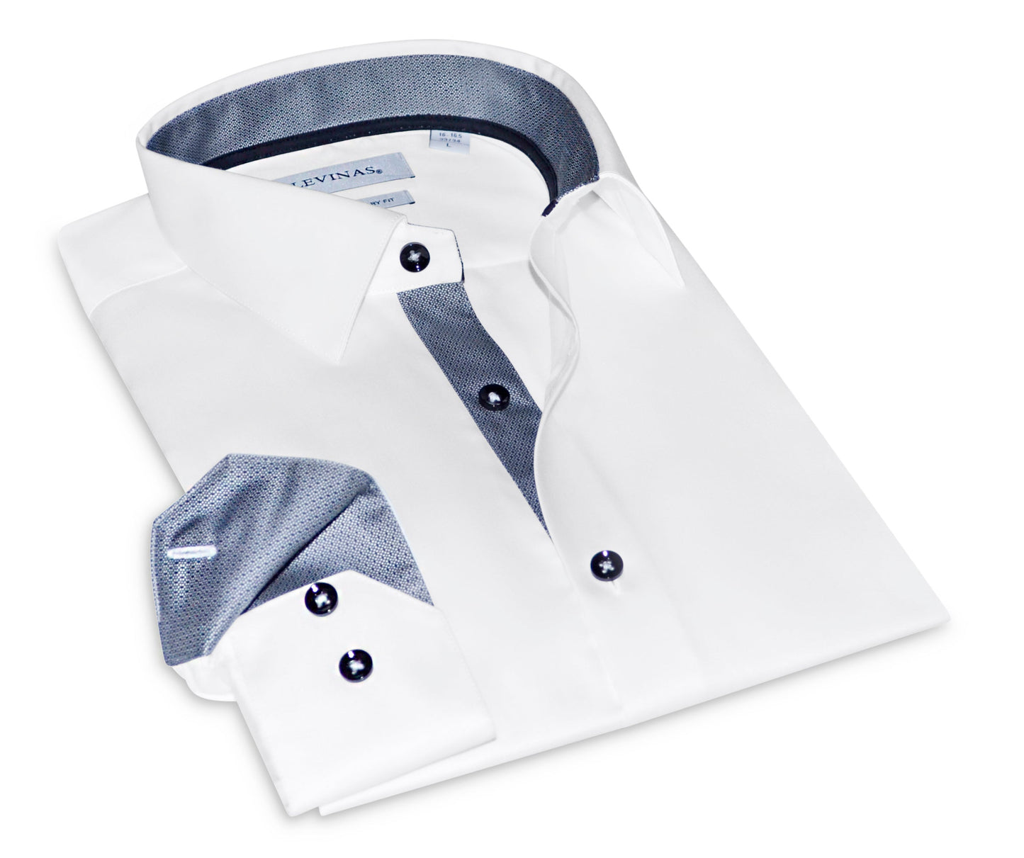 Joseph Button-Up Shirt With Contrast Details // White // Contemporary Fit (Regular)