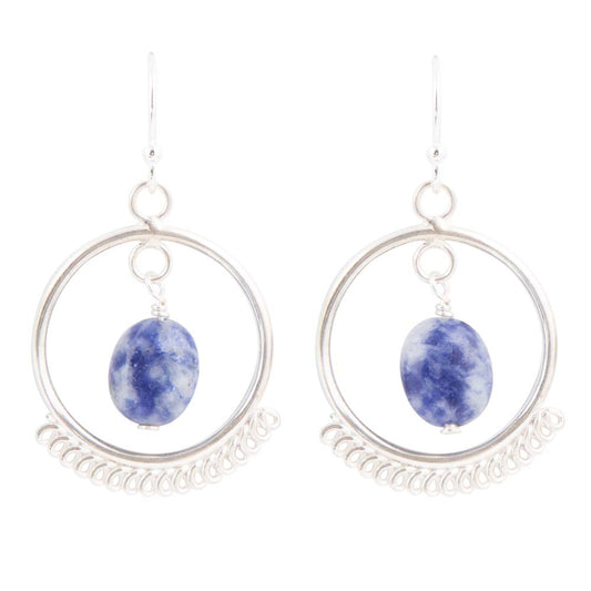 Blue Kyanite and Sterling Silver Drop Earrings