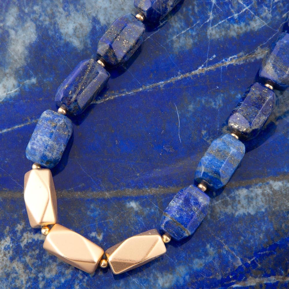 Blue Lapis Nugget Necklace