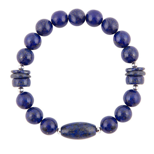 Blue Lapis Beaded Stretch Bracelet
